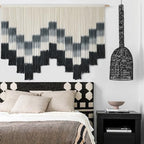 Macrame Wall Hanging Hand Dyed Yarn Wall Art Geometric Decor 57"W*35"L - Image 3