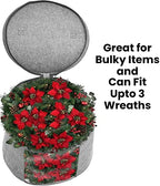 Christmas Wreath Storage Bag,Collapsible Felt Holiday Garland Container with Zipper & Handle, Durable Wreath Organizer Bin for Seasonal Decor Storage 20 x 12 (GREY) - Image 4