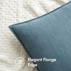MIULEE Pack of 2 Dusty Blue Euro Shams Chenille Pillow Covers 26x26 Inch - Image 2
