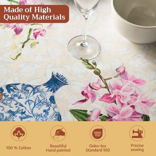 Maison d' Hermine Table Cloth Rectangle Table Reusable 100% Cotton 60"x108" - Image 3
