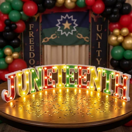 Aurelema Sukkot Large LED Letter Sign LED Lights, Juneteenth, 8.27 Inches - Image 2