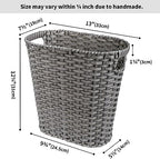 GRANNY SAYS Wicker Bathroom Trash Can, Wicker Waste Basket, Dark Gray - Image 6