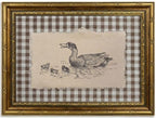 Gold Framed Duck Wall Art, Farmhouse Gingham Canvas Print, 16x12 by Qzzrin
