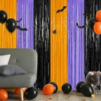 ZATAYE 12 Pack Orange Purple Black Halloween Foil Curtain Decorations - Image 5