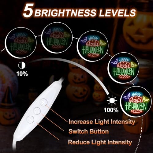 Happy Halloween Pumpkin Neon Sign, LED Holiday Wall Decor 16.1x13 Inch - Image 3