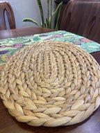 Natural Water Hyacinth Woven Placemats Set of 6, Straw Braided Rattan Placemats, Oval Woven Placemats, 12x16 Inches Plate Chargers Set, Non-Slip Heat Resistant Woven Chargers for Table - Image 2