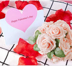 AmyHomie Blush Pink Rose 50pcs Real Looking Artificial Flowers w/Stem - Image 6