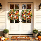 24 Inch Fall Wreaths for Front Door, Autumn Door Decor Thanksgiving Wreaths - Image 5