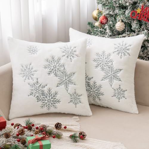 MIULEE Christmas Throw Pillow Covers Pack of 2 20×20 Inch, Grey by MIULEE