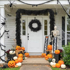 N&T NIETING 5.9FT Black Artificial Norfolk Pine Garland Real Touch Halloween Garlands Faux Garland for Table Mantle Holiday Fireplace Indoor Outdoor Halloween Christmas Decorations - Image 4
