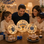 Capoda Hanukkah Decorations, 3 LED Glass Orbs, Judaica Centerpieces - Image 7