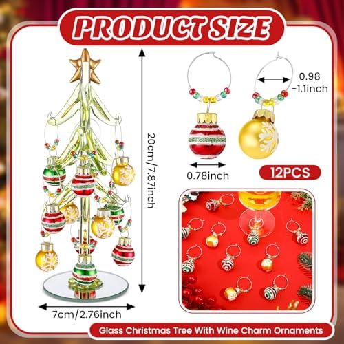 8'' Glass Christmas Tree Tabletop Decoration - Image 4