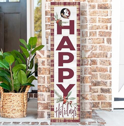 KH Sports Fan Florida State Seminoles Holiday Porch Leaner, 11x46 Inches, Seminoles Outdoor Christmas Sign; Display Some Holiday Cheer with This Florida State Seminoles Christmas Sign - Image 2
