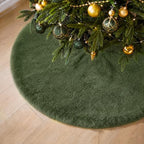 Viorawhite Moss Green Christmas Tree Skirt, 48 Inch Faux Fur Tree Skirts by VioraWhite