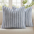 decorUhome Fall Faux Fur Throw Pillow Covers 26x26 Set of 2 Grey White by decorUhome
