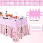 Fanqisi Waterproof Plaid Tablecloth Red Ruffle Table Cloth - 80 x 120 Inch Gingham Checker Tablecloths Rectangle Washable Polyester Table Cover for Birthday Wedding Picnic Easter Party Decoration - Image 2