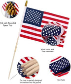 24 Pack 12x18 Inch American Flags For outside, US Flags with Kid-Safe Spear Top, Pluggable ground Multi-Purpose wood Flagpole , Patriotic Decorations, Memorial Day, 4th of July decorations,Independence Day Patriotic Holiday Yard Garden Flags - Image 2