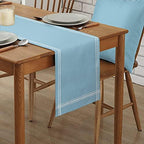 Smile Sunflower Baby Blue Table Runner, Burlap Table Runners 120 inches Long,Farmhouse Style Solid Color Table Runner for Wedding Holiday Party Dinner,Dresser Scarf Decor - Image 2