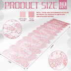 Newwiee 10 Pcs Lace Table Runner Floral, 14''x120'', Rose Pink - Image 2