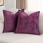 FUTEI Pack of 2 Chenille Soft Throw Pillow Covers 20x20 Inch, Purple by FUTEI