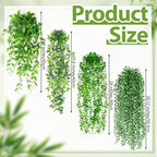 Daifunli 24 Pcs Artificial Hanging Plants Fake Hanging Ferns Plastic Fake Plants for Wall Room Garden Garland Indoor Outdoor Decor No Basket (Eucalyptus,Mandala,String of Pearls,Pea) - Image 2
