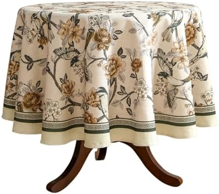 ISAENNE Designer Vintage Elegant Round Tablecloth,Diameter 55" by Isaennehomedecoration