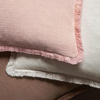 MIULEE Boho Linen Fringe Decorative Euro Throw Pillow Covers Pink 24x24 - Image 4