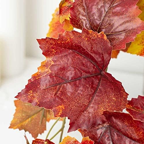 Factory Direct Craft Vibrant Grape Leaf Cascading Artificial Ivy Vine Bush Greenery - Indoor/Outdoor Tuscany Vineyard Winery Hanging Grape Leaves Plant for Home Porch or Patio Decor (39" L) - Image 7