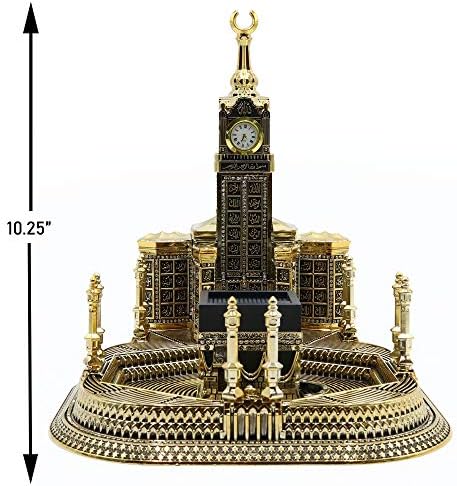 Modefa Islamic Table Decor – Kaba Clock Tower Replica with 99 Names of Allah & Car Hanger - Muslim Home Decor - Islamic Art Muslim Gifts for Ramadan, Eid Decoration - Gold (Large) - Image 2