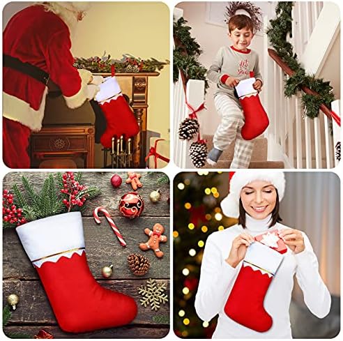Zubebe 36 Pcs Christmas Stockings Bulk 15 Inch Felt, Red - Image 5