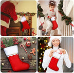 Zubebe 60 Pcs Felt Christmas Stockings Bulk, 15'',White Trim, Red - Image 5