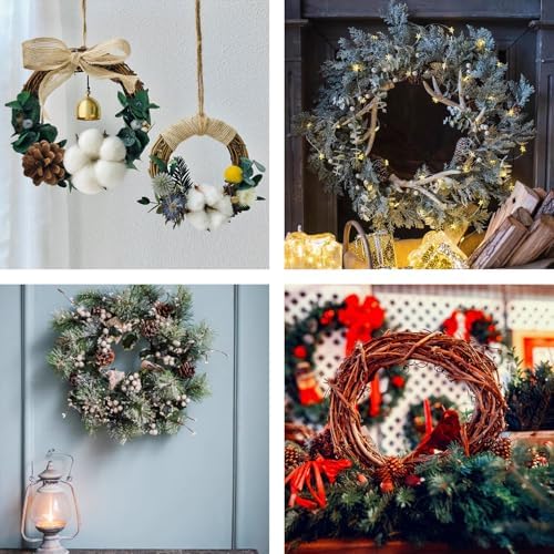 16 Pcs 6 inch Natural Grapevine Wreath Set, Hand-Woven Vine Branch Wreaths for DIY Crafts, Christmas Decorations, Home & Event Styling - Image 7