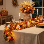 6FT Fall Garland with LED Lights, Mantel Fireplace Garland - Image 6