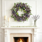 26'' Wreath for Front Door, Spring Purple Wreaths for Outdoor Indoor Decor - Image 7