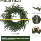 Artgar 24 Inch Christmas Pine Wreath - Christmas Wreaths for Front Door - Image 5