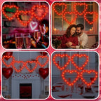 Huquary 4 Pcs Solar Valentines Decor Lights LED Red Heart-Shaped Lights with Solar Stake & 4 Hooks Indoor Outdoor Lighting Decorations for Valentine's Day Yard Garden Home Decor - Image 5