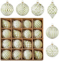16Pcs Vintage Rustic Christmas Ball Ornaments - Large Shatterproof Neutral Christmas Ornaments Set Farmhouse Christmas Decor for Xmas Tree Home Party Holiday (Green) by Unknown