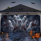 WovWeave 7 x 16 Ft Halloween Garage Door Cover Banner, Skull by WovWeave
