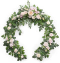 Ling's Moment 6FT Eucalyptus & Rose Flower Garland, Cream by LingsMoment
