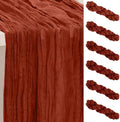 6 Pack Terracotta 35x120 Inch Cheesecloth Table Runner by SuBleer