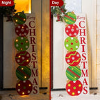 Glitzhome 42"H Lighted Christmas Ornament Porch Decor,Wooden Vertical Porch Sign With Timer,Merry Christmas Sign for Holiday Front Porch Outdoor Decorations - Image 6