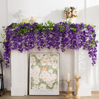 U'Artlines 10Pcs 7.2 Ft/Piece Artificial Wisteria Garland Purple - Image 2