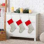 Minetom Christmas Stocking Holders for Mantle LED Set of 3, Flickering Flameless Votive Candles Stocking Hangers for Fireplace, Candle Stocking Hook for Counter Mantle Decoration - Image 7