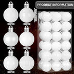 Shappy 216 Pcs Mini Christmas Ball Ornament 1.18 Inch,White - Image 2