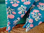 Cotton Print Napkins 18x18 inches - Washable Cloth Dinner Napkins Set of 6 - Everyday Use or Dinner Party & Events - Teal Blue Indian Block Printed Soft Fabric By Craftbot - Image 4