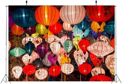 BELECO 10x8ft Fabric Colorful Lanterns Backdrop Asian Vietnam Chinese Lanterns Background Chinese Lunar New Year Spring Festival Party Decorations Holiday Portrait Photoshoot Studio Props - Image 4