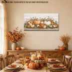 WAXWHELK Pumpkin Fall Canvas Wall Art, Autumn Thanksgiving Rustic Farmhouse Painting Pictures, Floral Pumpkin Artwork for Living Room Bedroom Home Decor (24"x47") - Image 4