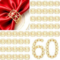 60 Pcs Gold Napkin Rings Bulk Metal Napkin Holder Buckles for Wedding Party by Unknown