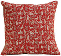 Medieval Mille Fleurs & Little Animals Red Tapestry Pillow Cover 14 x 14 in by CCharlotteHomeFurnishings