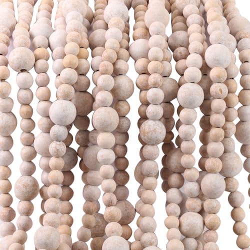 48Ft Christmas Wood Bead Garland Rustic Holiday Decor (Vintage Wood Beads) by Unknown